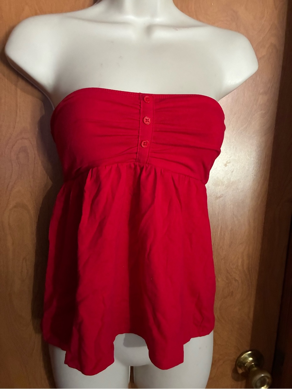Strapless Red Babydoll Dress Top